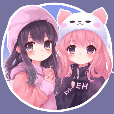 Image For Post | Two anime friends, styled as fluffy creatures with oversized eyes, dominant pastel colors. cute concept matching pfp in anime for friends - [matching pfp for 2 friends anime](https://hero.page/pfp/matching-pfp-for-2-friends-anime)