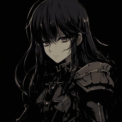 Image For Post | Anime warrior character with dark tones, serious expression, and a detailed armor. dark themed aesthetic anime pfp - [Dark Aesthetic Anime PFP Collection](https://hero.page/pfp/dark-aesthetic-anime-pfp-collection)