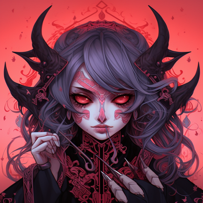 Image For Post | Beautiful Demon Girl featured in a crimson hue, showcasing vibrant colors and detailed linework. demon girl anime pfp pfp for discord. - [Anime Demon PFP Collection](https://hero.page/pfp/anime-demon-pfp-collection)