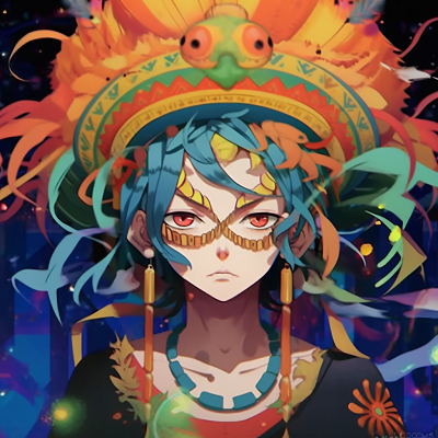 Image For Post | Detailed imagery focusing on the eye of the Mexican folklore spirit character, highlighted with intense colors and dramatic shadows. inspiring mexican anime pfp designs pfp for discord. - [Mexican Anime Pfp Collection](https://hero.page/pfp/mexican-anime-pfp-collection)