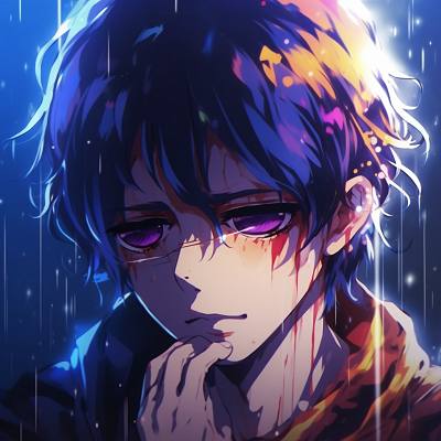 Image For Post | Dynamic scene featuring a deeply emotional male anime character, bold strokes, and vivid colors. crying male anime pfp pfp for discord. - [Crying Anime PFP](https://hero.page/pfp/crying-anime-pfp)