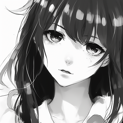 Image For Post Profile Picture of Monochrome Anime Girl - classic black and white anime girl pfp