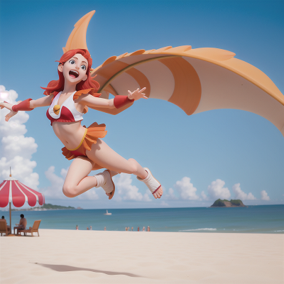 Image For Post Anime, wind, seafood restaurant, circus, beach, pterodactyl, HD, 4K, AI Generated Art