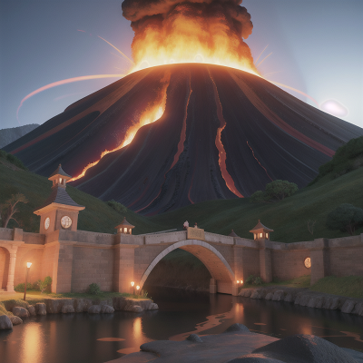 Image For Post Anime, volcano, bridge, clock, alligator, maze, HD, 4K, AI Generated Art