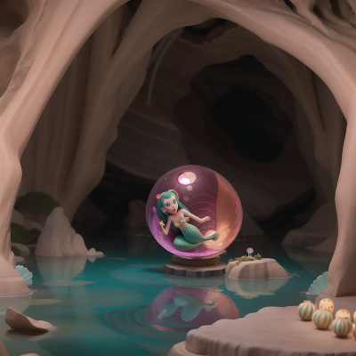 Image For Post Anime, crystal ball, carnival, cave, mermaid, desert, HD, 4K, AI Generated Art