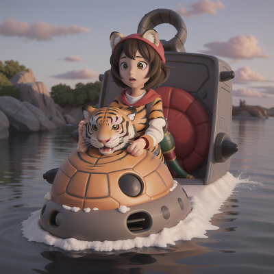 Image For Post Anime, sled, submarine, turtle, tiger, alien, HD, 4K, AI Generated Art