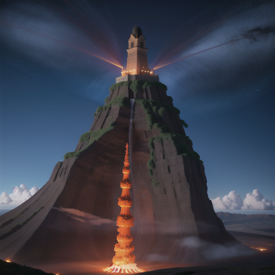 Image For Post Anime, tower, volcano, space, waterfall, angel, HD, 4K, AI Generated Art