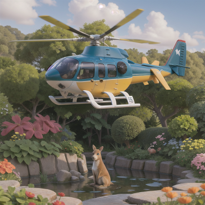 Image For Post Anime, helicopter, kangaroo, fish, garden, airplane, HD, 4K, AI Generated Art