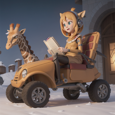 Image For Post Anime, robot, car, sled, spell book, giraffe, HD, 4K, AI Generated Art