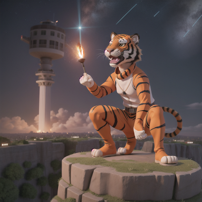 Image For Post Anime, tiger, helicopter, skyscraper, meteor shower, wizard, HD, 4K, AI Generated Art