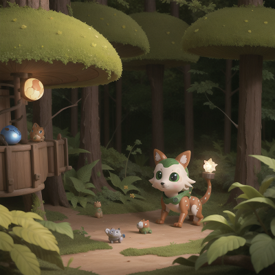 Image For Post Anime, forest, enchanted forest, robotic pet, desert, garden, HD, 4K, AI Generated Art