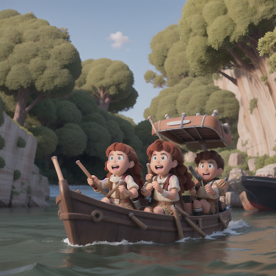Image For Post Anime, school, cavemen, bagpipes, boat, holodeck, HD, 4K, AI Generated Art