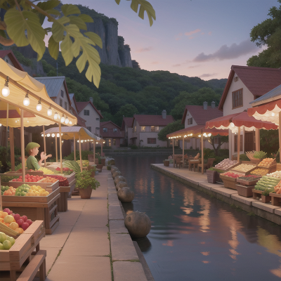 Image For Post Anime, laughter, romance, piano, island, fruit market, HD, 4K, AI Generated Art