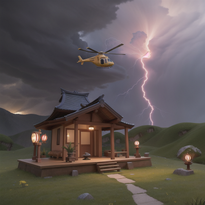 Image For Post Anime, piano, treasure, helicopter, storm, samurai, HD, 4K, AI Generated Art