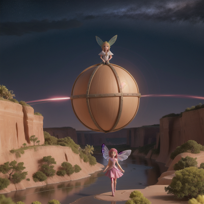 Image For Post Anime, fairy, success, teleportation device, river, desert, HD, 4K, AI Generated Art