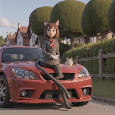 Image For Post Anime, suspicion, maze, cat, car, rabbit, HD, 4K, AI Generated Art