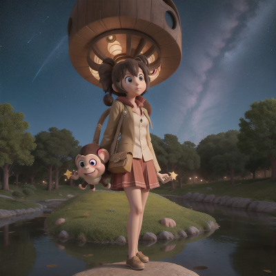 Image For Post Anime, drought, space, park, stars, monkey, HD, 4K, AI Generated Art