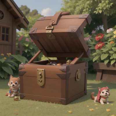 Image For Post Anime, garden, dog, pirate, treasure chest, treasure, HD, 4K, AI Generated Art