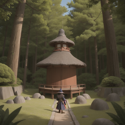 Image For Post Anime, teleportation device, wizard's hat, samurai, sushi, forest, HD, 4K, AI Generated Art