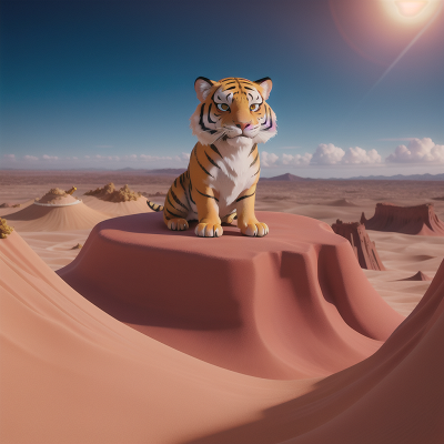 Image For Post Anime, failure, desert, tiger, space, volcano, HD, 4K, AI Generated Art