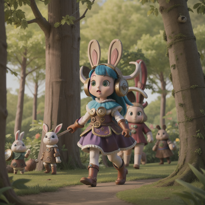 Image For Post Anime, rabbit, vikings, carnival, forest, robot, HD, 4K, AI Generated Art