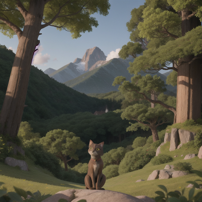 Image For Post Anime, cat, mountains, dragon, forest, vampire, HD, 4K, AI Generated Art