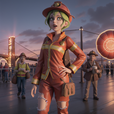 Image For Post Anime, carnival, queen, bridge, zombie, firefighter, HD, 4K, AI Generated Art