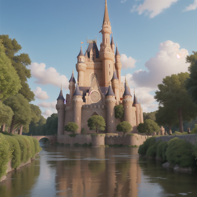 Image For Post Anime, castle, river, surprise, bigfoot, maze, HD, 4K, AI Generated Art