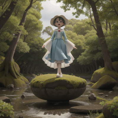 Image For Post Anime, island, ghostly apparition, joy, forest, drought, HD, 4K, AI Generated Art