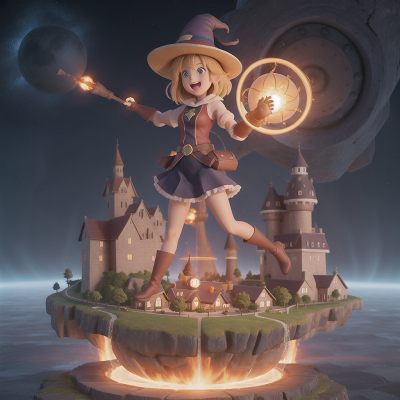 Image For Post Anime, energy shield, tower, laughter, witch's cauldron, hovercraft, HD, 4K, AI Generated Art