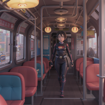 Image For Post Anime, hero, bus, bubble tea, futuristic metropolis, ninja, HD, 4K, AI Generated Art