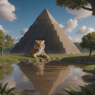 Image For Post Anime, hail, swamp, map, pyramid, tiger, HD, 4K, AI Generated Art
