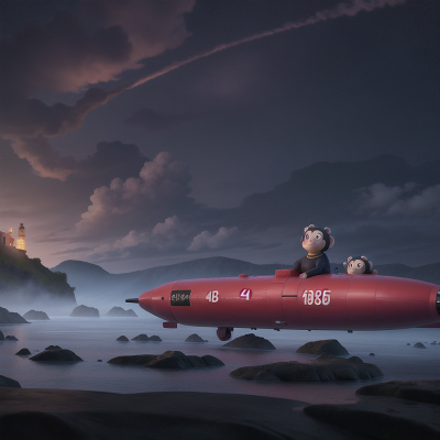 Image For Post Anime, submarine, monkey, space, fog, river, HD, 4K, AI Generated Art