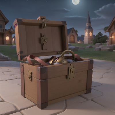 Image For Post Anime, treasure chest, sled, cathedral, moonlight, king, HD, 4K, AI Generated Art