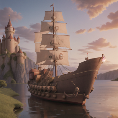 Image For Post Anime, pirate ship, firefighter, castle, car, swamp, HD, 4K, AI Generated Art