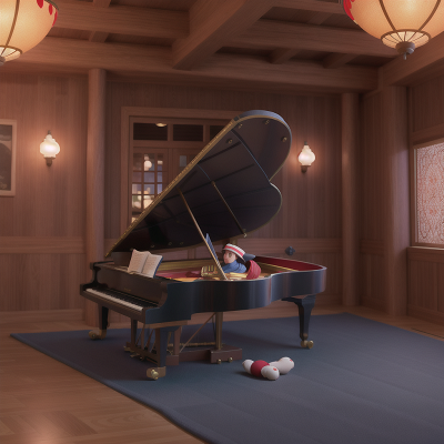 Image For Post Anime, seafood restaurant, flying carpet, wizard's hat, piano, virtual reality, HD, 4K, AI Generated Art