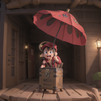 Image For Post Anime, key, holodeck, treasure chest, anger, umbrella, HD, 4K, AI Generated Art