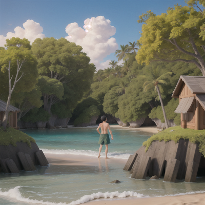 Image For Post Anime, beach, swamp, ocean, hero, city, HD, 4K, AI Generated Art