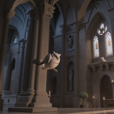 Image For Post Anime, cathedral, airplane, owl, werewolf, ghost, HD, 4K, AI Generated Art