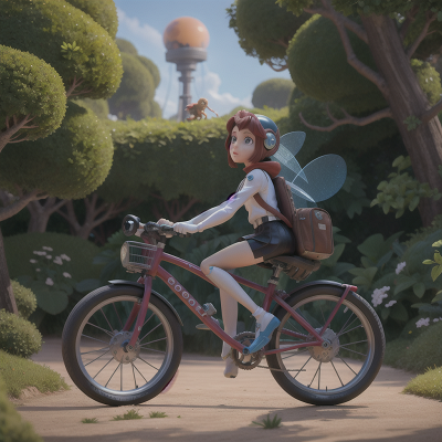 Image For Post Anime, bicycle, fairy, cyborg, alien planet, knights, HD, 4K, AI Generated Art