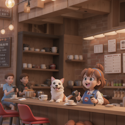 Image For Post Anime, market, laser gun, rocket, coffee shop, dog, HD, 4K, AI Generated Art