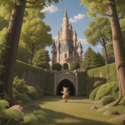 Image For Post Anime, forest, violin, castle, enchanted forest, tank, HD, 4K, AI Generated Art