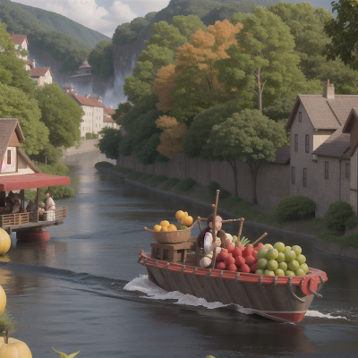 Image For Post Anime, wind, river, fruit market, bagpipes, spaceship, HD, 4K, AI Generated Art