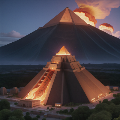 Image For Post Anime, pyramid, firefighter, tiger, volcano, school, HD, 4K, AI Generated Art