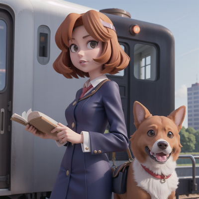 Image For Post Anime, suspicion, train, dog, skyscraper, queen, HD, 4K, AI Generated Art