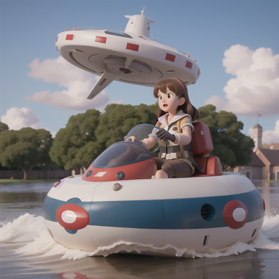 Image For Post Anime, shield, hovercraft, flood, flying, museum, HD, 4K, AI Generated Art