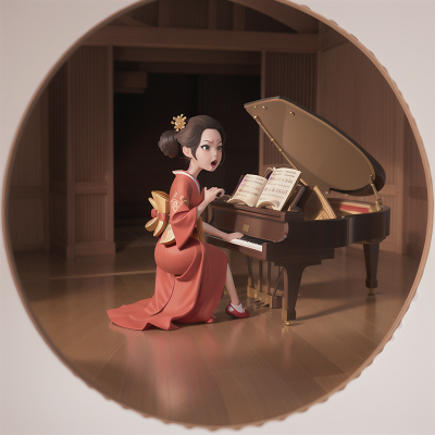 Image For Post Anime, piano, geisha, exploring, anger, book, HD, 4K, AI Generated Art