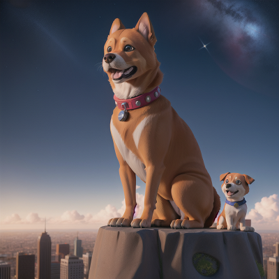 Image For Post Anime, skyscraper, crying, king, dog, space, HD, 4K, AI Generated Art