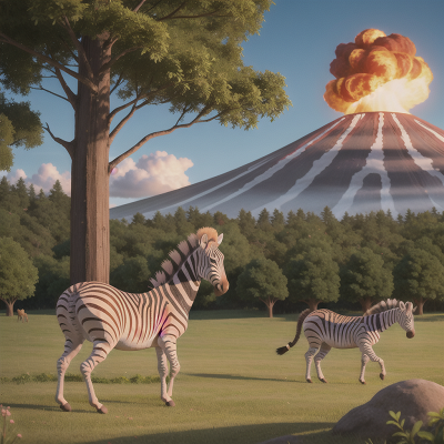 Image For Post Anime, teleportation device, zebra, farmer, volcano, forest, HD, 4K, AI Generated Art