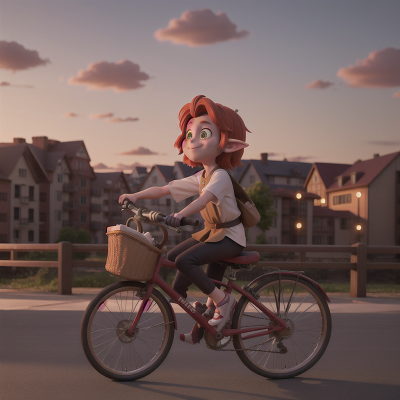 Image For Post Anime, goblin, bicycle, chef, sunset, coffee shop, HD, 4K, AI Generated Art